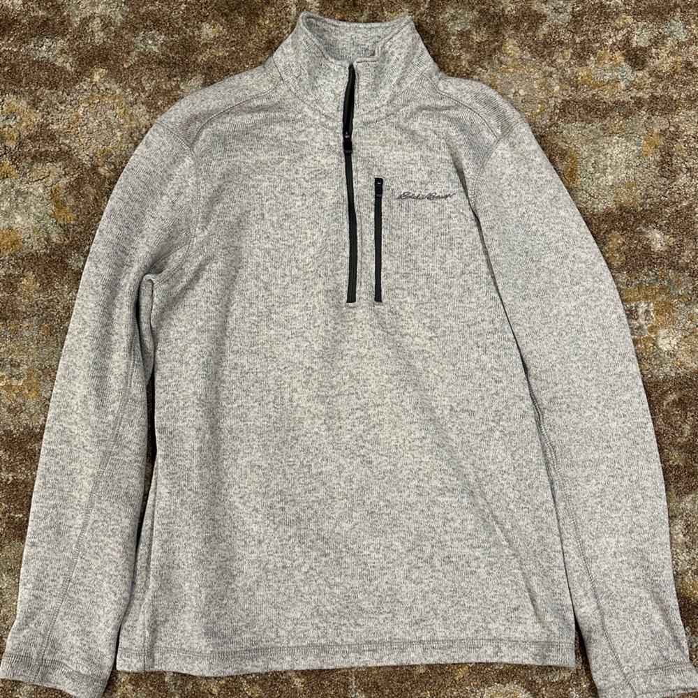 Men’s Eddie Bauer gray quarter zip fleece